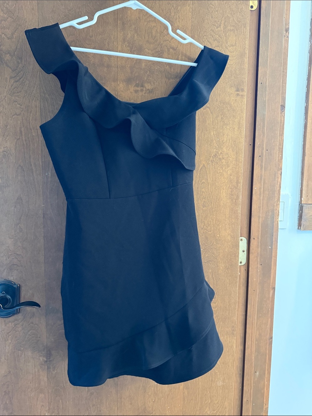 Black Ruffle One-Shoulder Women's mini Dress